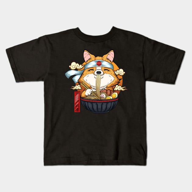 Corgi Ramen Kids T-Shirt by Anime Gadgets